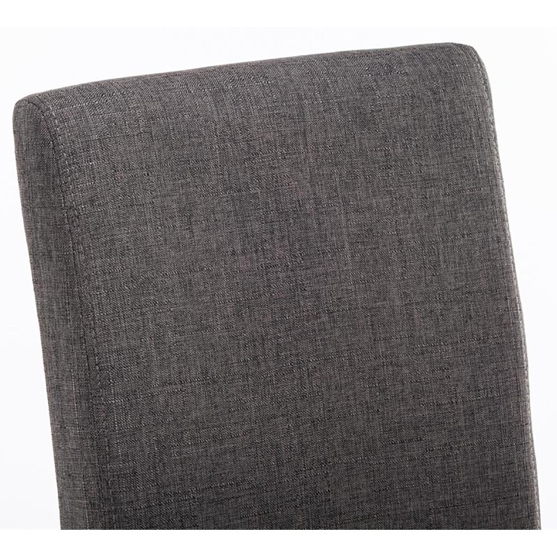Silla de comedor Ina en tela capuchino gris oscuro