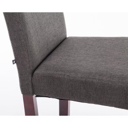 Silla de comedor Ina en tela capuchino gris oscuro