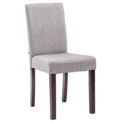 Silla de comedor Ina en tela capuchino gris claro