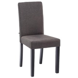 Silla de comedor Ina en tela gris oscuro y negra