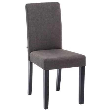 Silla de comedor Ina en tela gris oscuro y negra