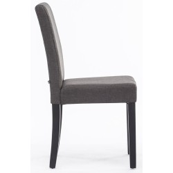 Silla de comedor Ina en tela gris oscuro y negra