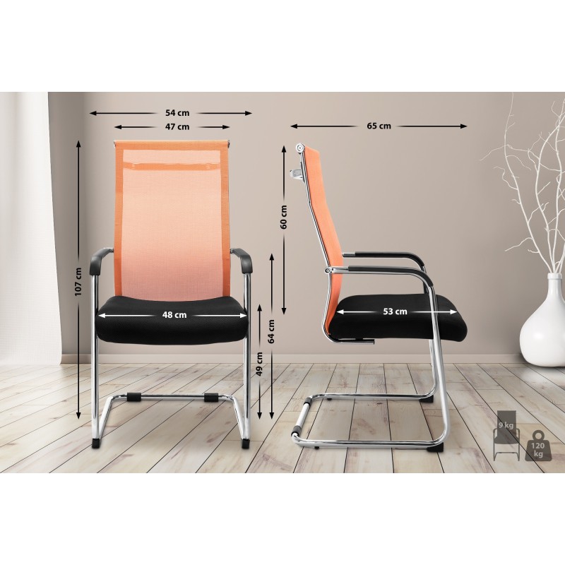 Silla de comedor naranja Brenda