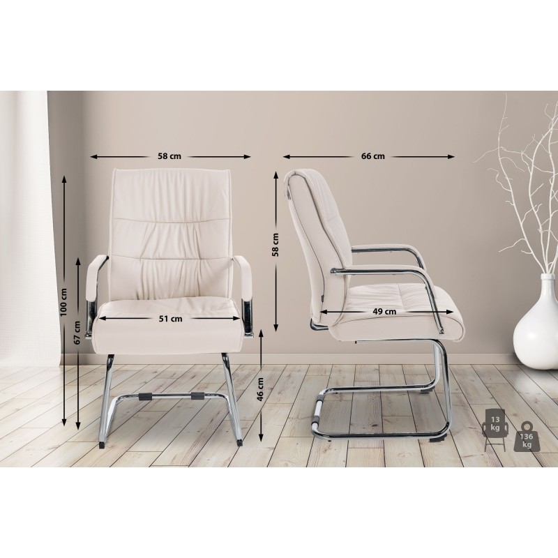 Silla de comedor Sievert color crema
