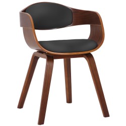 Silla de comedor Kingston de nogal y color negro