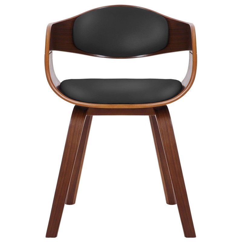 Silla de comedor Kingston de nogal y color negro