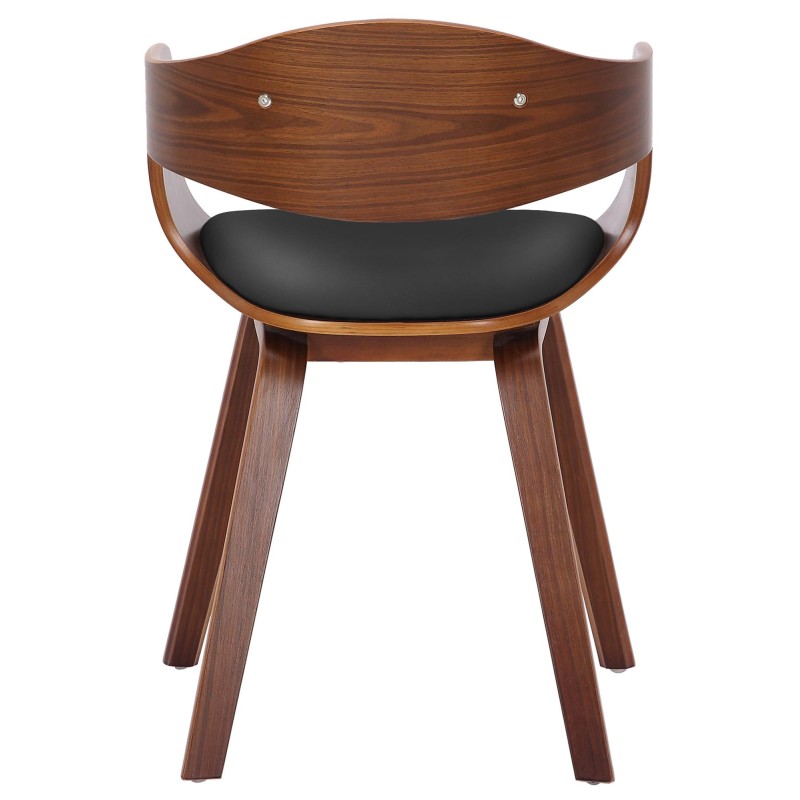 Silla de comedor Kingston de nogal y color negro