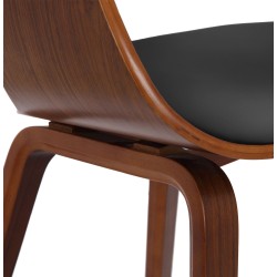 Silla de comedor Kingston de nogal y color negro Silla de comedor Kingston de nogal y color negro