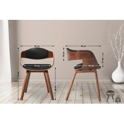 Silla de comedor Kingston de nogal y color negro Silla de comedor Kingston de nogal y color negro