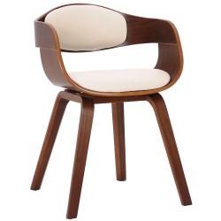 Silla de comedor Kingston de nogal y crema