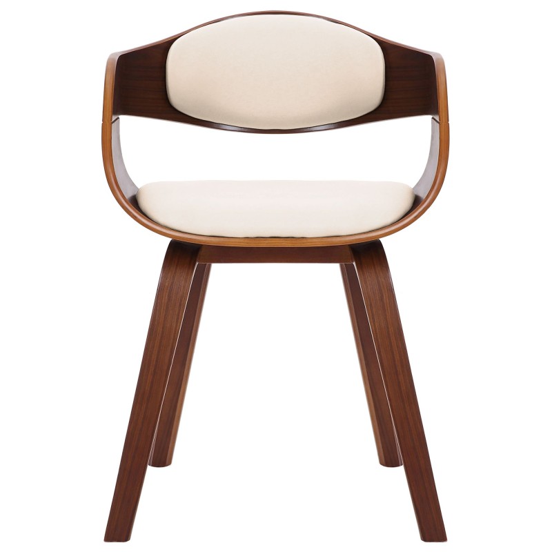Silla de comedor Kingston de nogal y crema