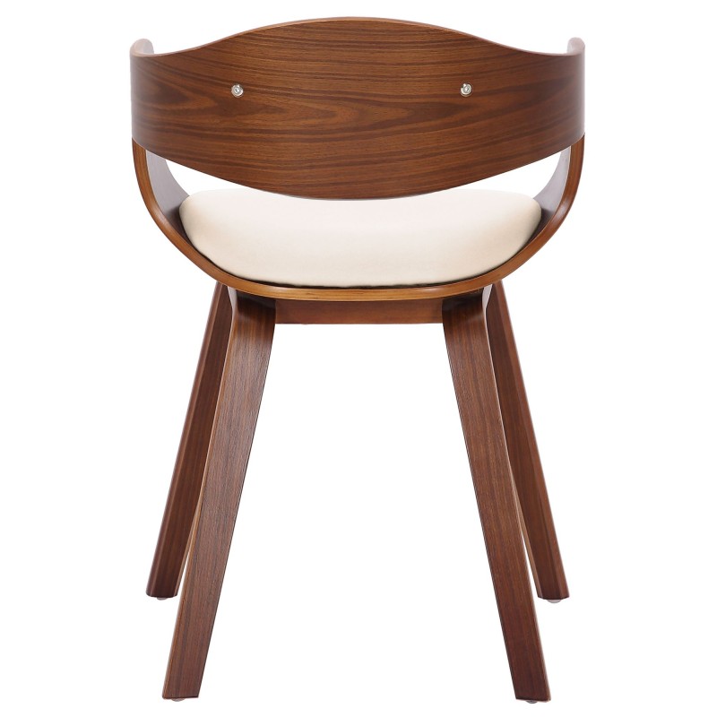 Silla de comedor Kingston de nogal y crema
