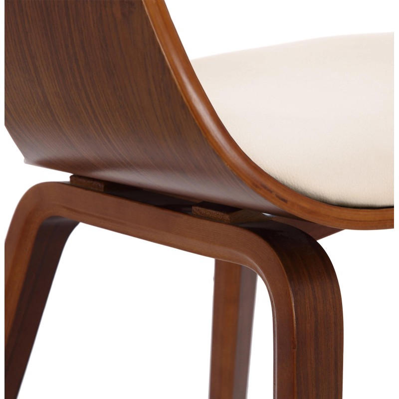 Silla de comedor Kingston de nogal y crema