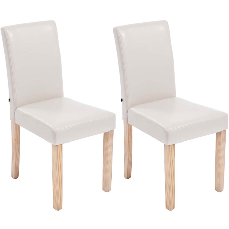 Juego de 2 sillas de comedor Ina Natura color crema