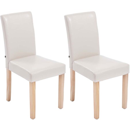 Juego de 2 sillas de comedor Ina Natura color crema