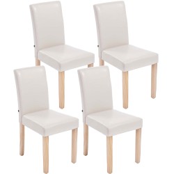 Juego de 4 sillas de comedor Ina Natura color crema