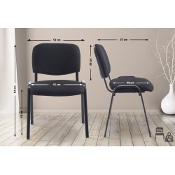 Silla de comedor Ken XL en tela negra