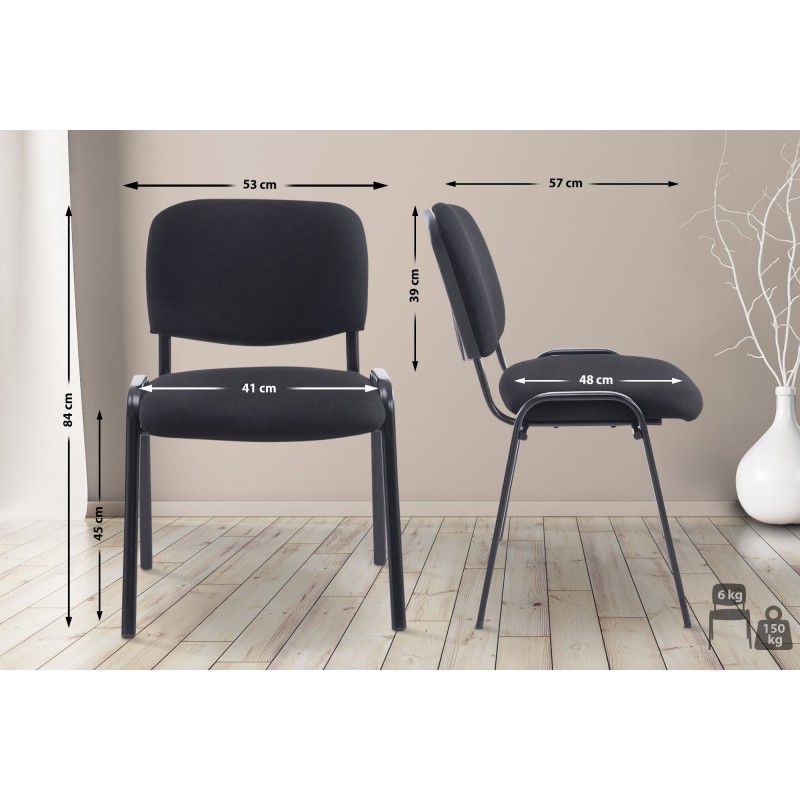 Silla de comedor Ken XL en tela negra
