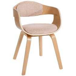 Silla de comedor Kingston en tela natural/crema
