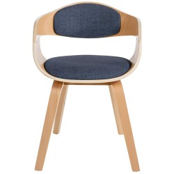 Silla de comedor Kingston en tela natural/azul Silla de comedor Kingston en tela natural/azul