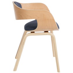 Silla de comedor Kingston en tela natural/azul Silla de comedor Kingston en tela natural/azul