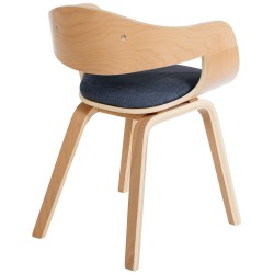 Silla de comedor Kingston en tela natural/azul Silla de comedor Kingston en tela natural/azul