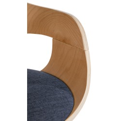 Silla de comedor Kingston en tela natural/azul Silla de comedor Kingston en tela natural/azul