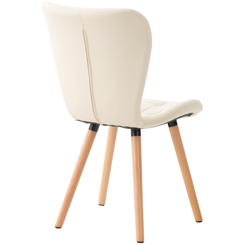 Silla Elda PU crema natural