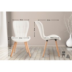 Silla Elda PU blanco natural Silla Elda PU blanco natural