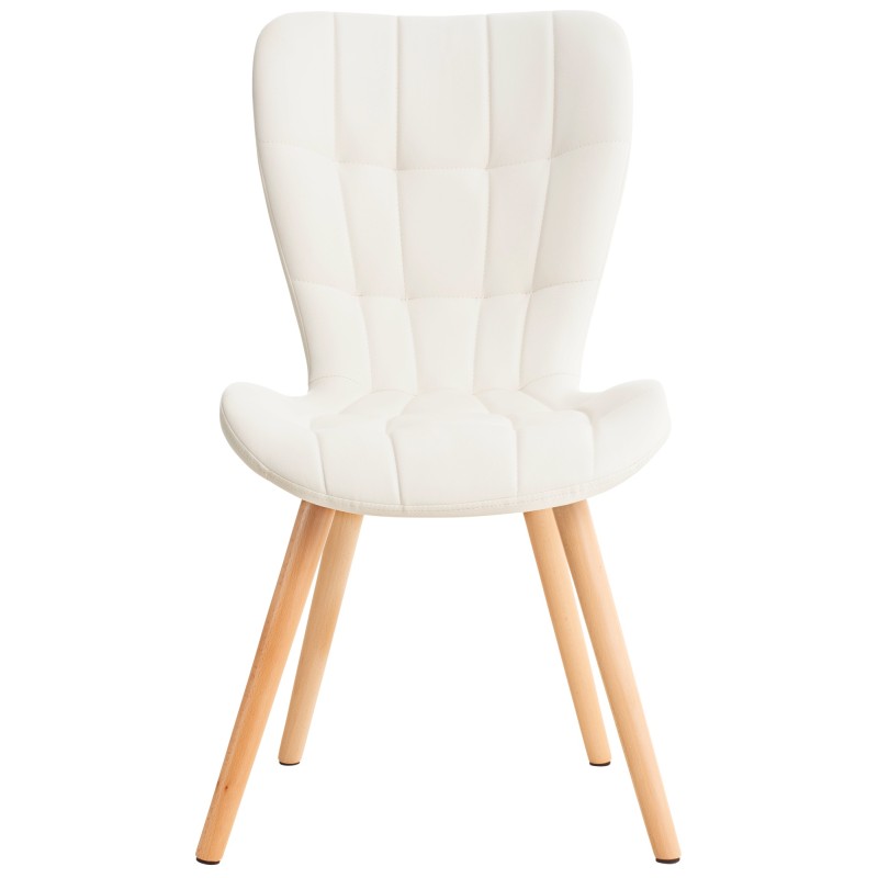 Silla Elda PU blanco natural
