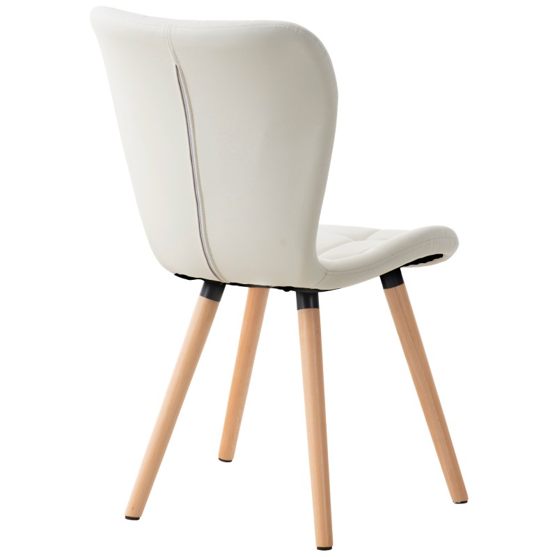 Silla Elda PU blanco natural