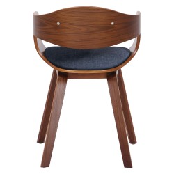 Silla de comedor Kingston en nogal/tela azul