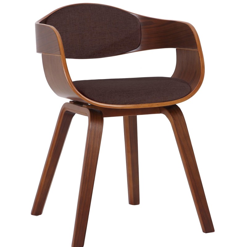 Silla de comedor Kingston en tela nogal/marrón