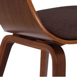 Silla de comedor Kingston en tela nogal/marrón