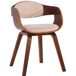 Silla de comedor Kingston en tela nogal/crema