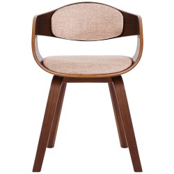 Silla de comedor Kingston en tela nogal/crema