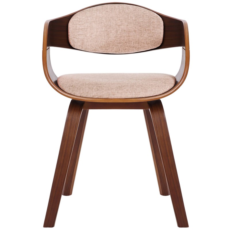 Silla de comedor Kingston en tela nogal/crema