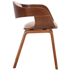 Silla de comedor Kingston en tela nogal/crema