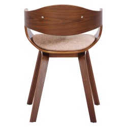 Silla de comedor Kingston en tela nogal/crema