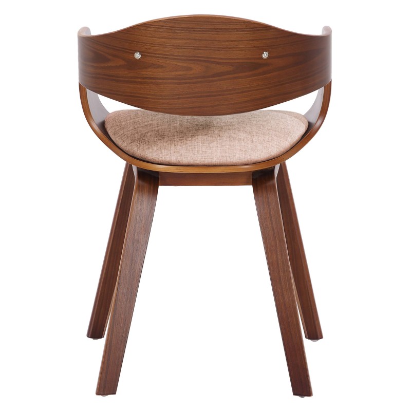 Silla de comedor Kingston en tela nogal/crema