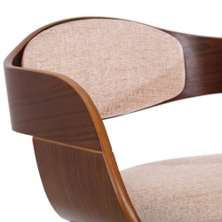 Silla de comedor Kingston en tela nogal/crema