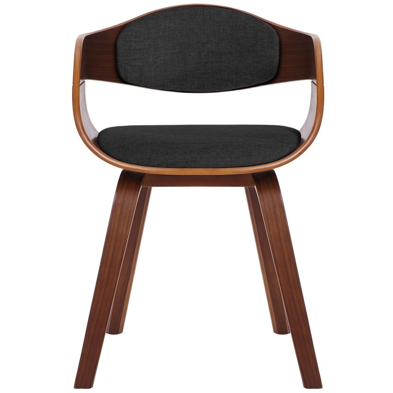Silla de comedor Kingston en tela nogal/gris oscuro