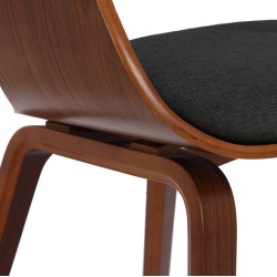 Silla de comedor Kingston en tela nogal/gris oscuro Silla de comedor Kingston en tela nogal/gris oscuro