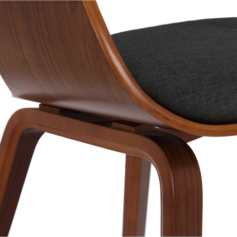 Silla de comedor Kingston en tela nogal/gris oscuro