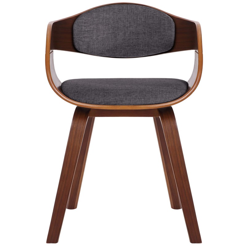 Silla de comedor Kingston en tela nogal/gris claro