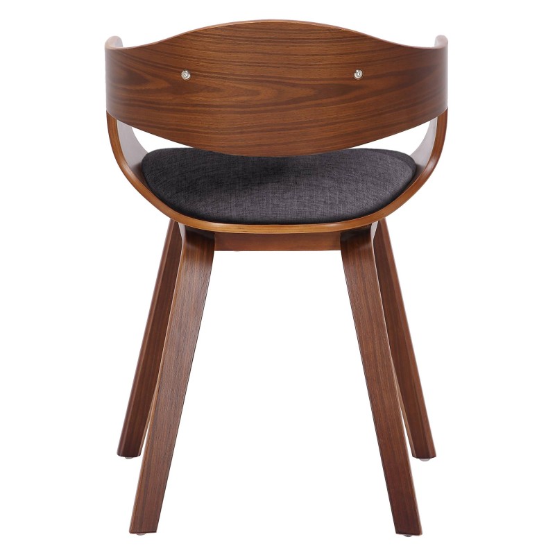 Silla de comedor Kingston en tela nogal/gris claro