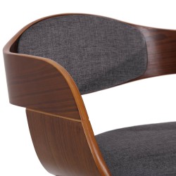 Silla de comedor Kingston en tela nogal/gris claro