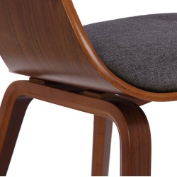 Silla de comedor Kingston en tela nogal/gris claro