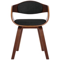 Silla de comedor Kingston en nogal/tela negra