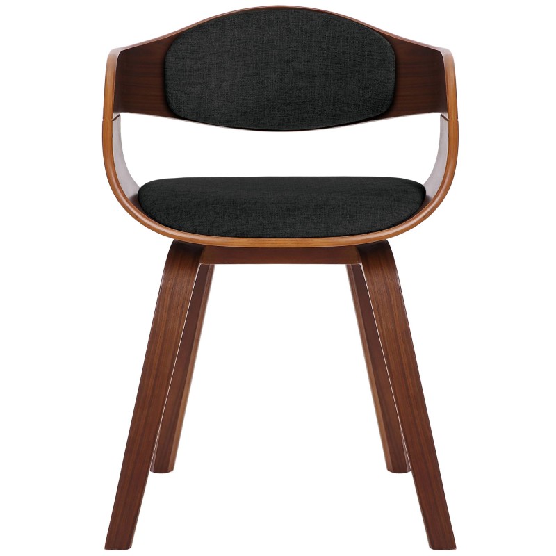 Silla de comedor Kingston en nogal/tela negra